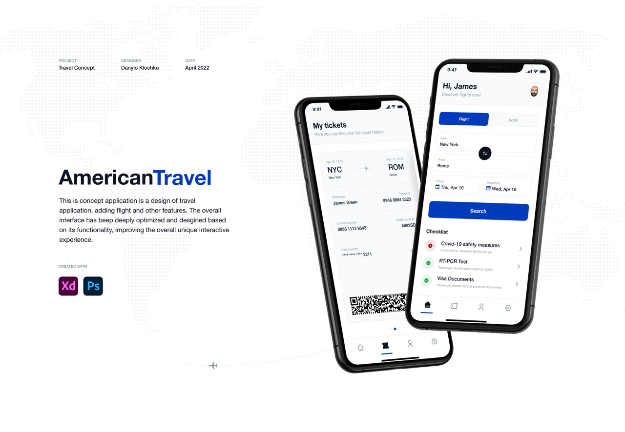 Travel booking and itinerary application