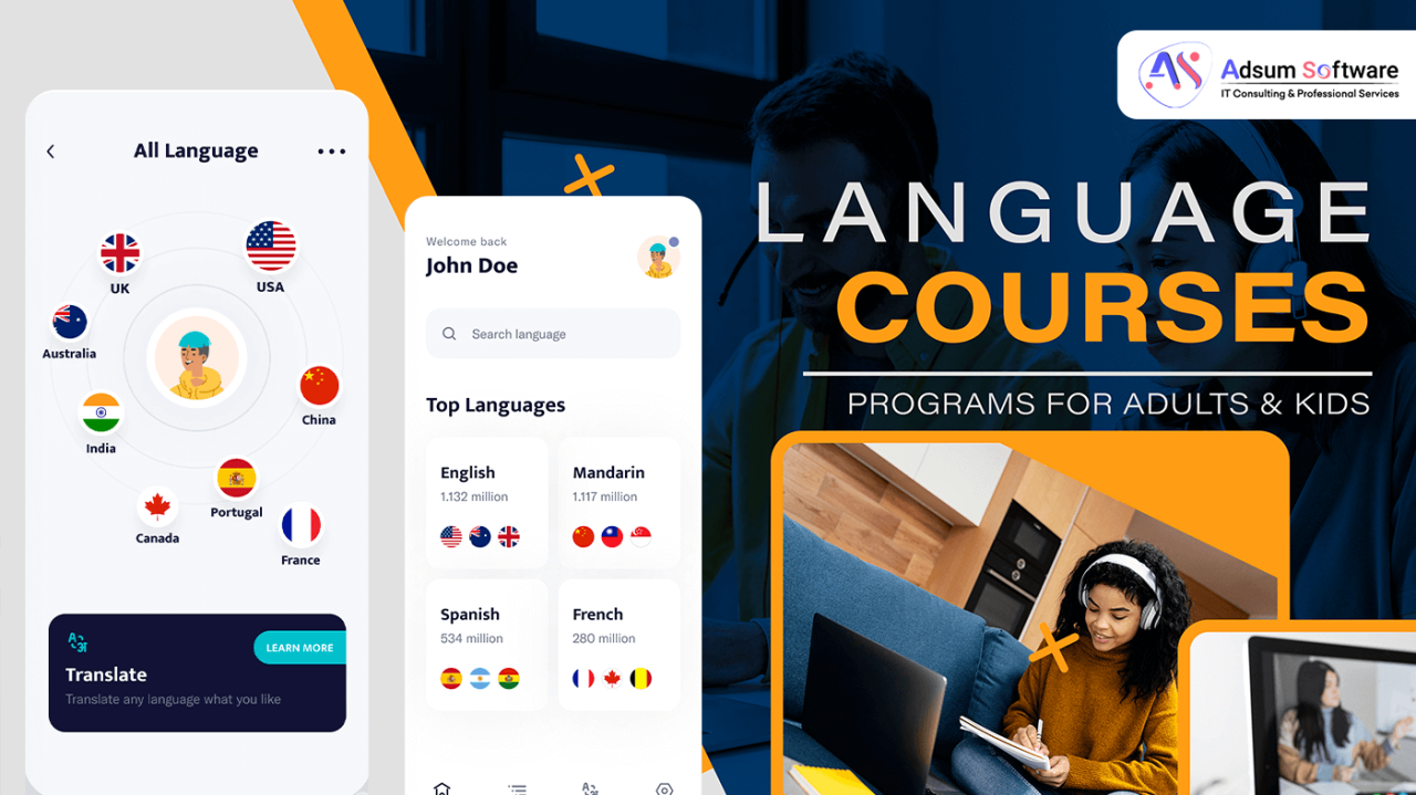 Educational application for learning languages