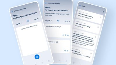 Language translation application with AI